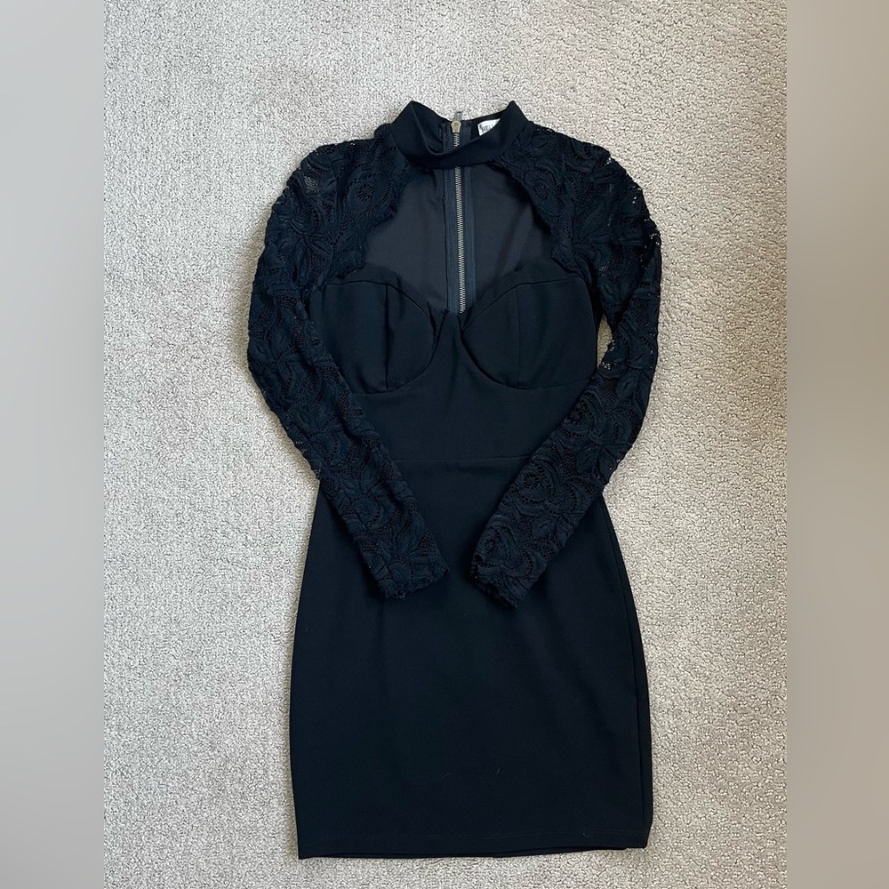 Hello Molly Black Long Sleeve Dress